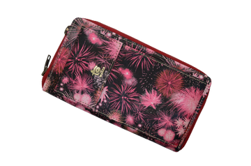 Firework Printed Clutch With Mobile Pouch